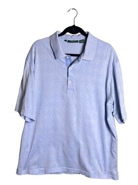 Bobby Jones Golf Polo Periwinkle Blue Argyle Geometric Grandpacore